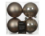 4" Shiny & Matte Shatterproof Ball Ornament Pack Of 4
