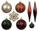 3" Shiny & Matte Shatterproof Ornament Assorted Set Of 46
