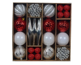 3" Shiny & Matte Shatterproof Ornament Assorted Set Of 46