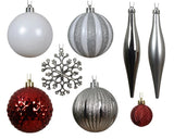 3" Shiny & Matte Shatterproof Ornament Assorted Set Of 46