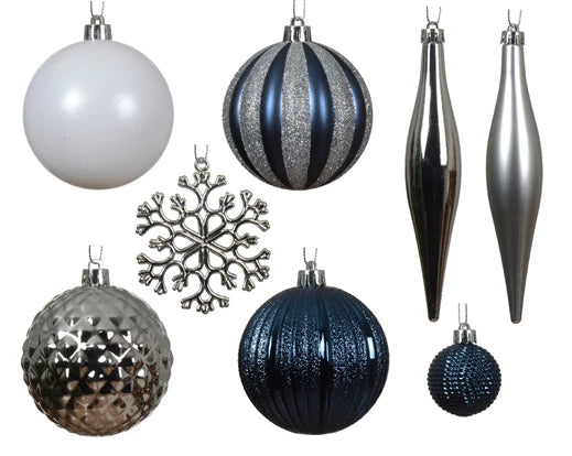 3" Shiny & Matte Shatterproof Ornament Assorted Set Of 46