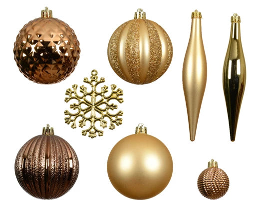 3" Shiny & Matte Shatterproof Ornament Assorted Set Of 46
