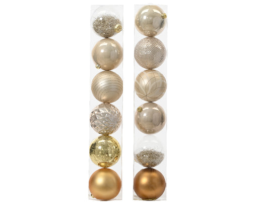 6" Shatterproof Glitter Ball Ornament 6 Pack