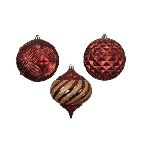 8" Glitter Shatterproof Ball Ornament Assorted