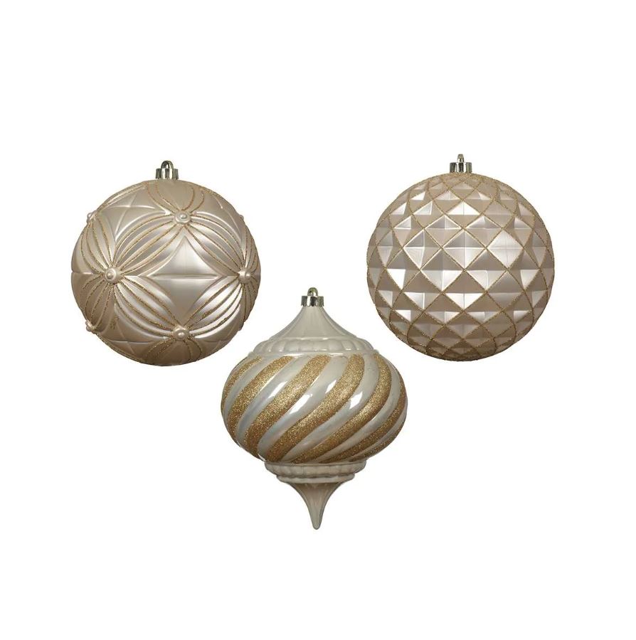 8" Glitter Assorted Ornament