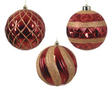 5" Glitter Shiny Shatterproof Ball Ornament Assorted
