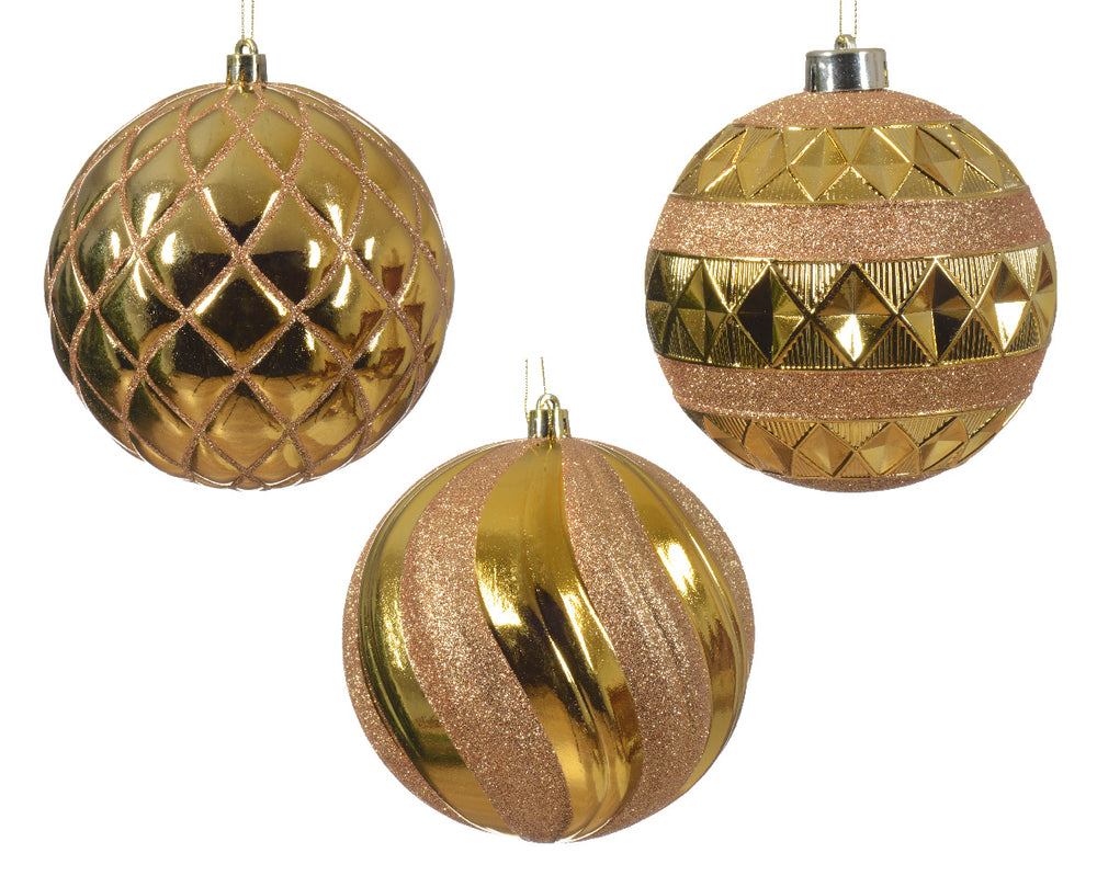 5" Glitter Shiny Shatterproof Ball Ornament Assorted
