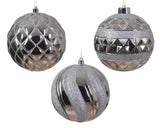 5" Glitter Shiny Shatterproof Ball Ornament Assorted