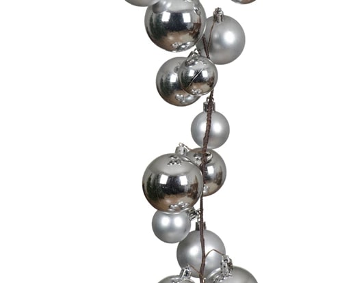 6 FT Silver Ball Garland Shatterproof
