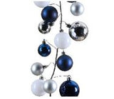 6 FT Blue, Silver & White Ball Garland Shatterproof