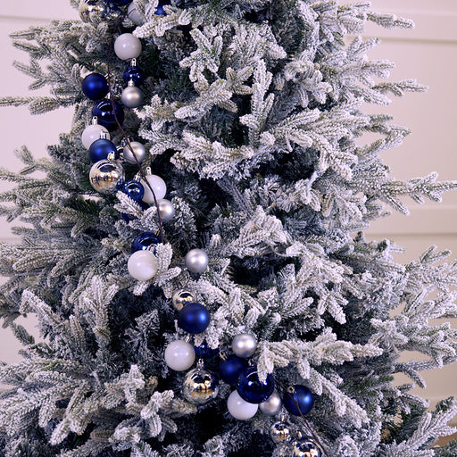 6 FT Blue, Silver & White Ball Garland Shatterproof