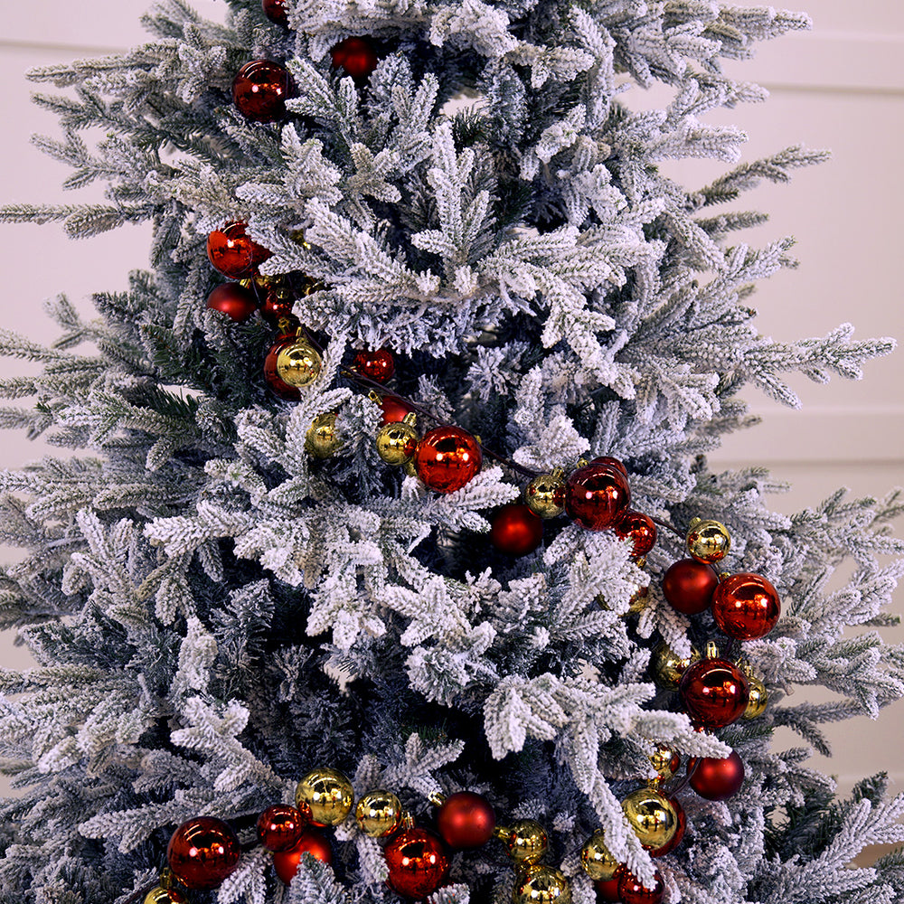 6 FT Red & Gold Ball Garland Shatterproof