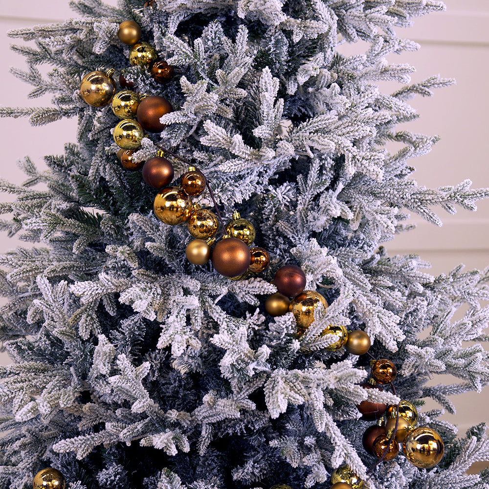 6 FT Gold & Brown Ball Garland Shatterproof