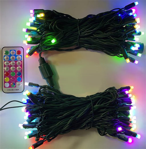 17 FT 50 LED 5MM Dynamic RGB Lights With Green Cord