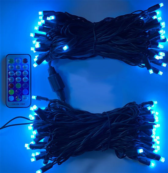 17 FT 50 LED 5MM Dynamic RGB Lights With Green Cord