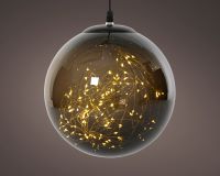 7" Micro 80LED Warm White Cappuccino Ball Ornament