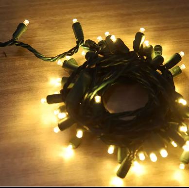 24 FT 70 LED Warm White Coaxial With Grey Wire & 5MM Bulbs
