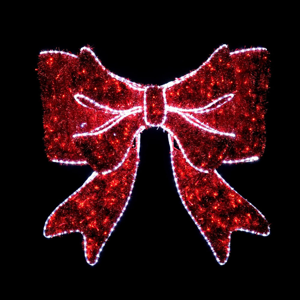 7 FT Red & Pure White Twinkle LED 3D Santa Checking List