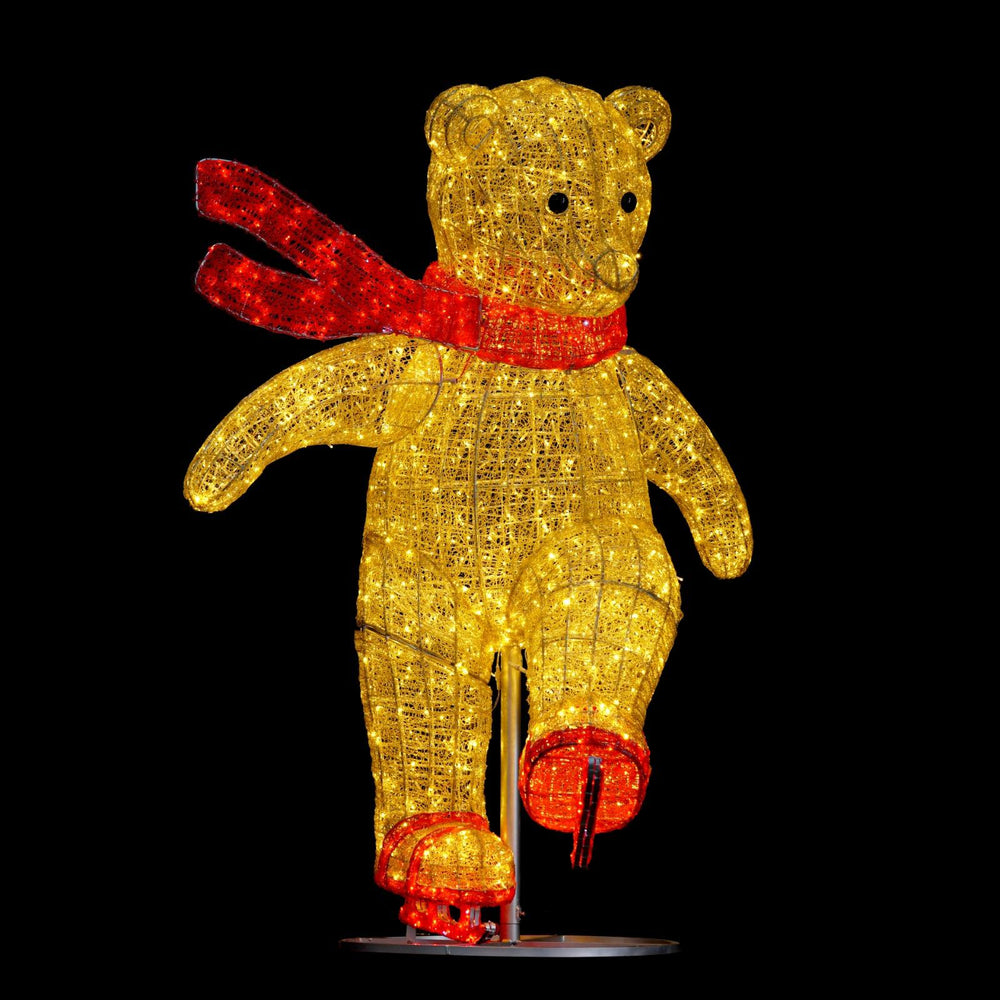 8 FT Warm White Twinkle LED 3D Bear Skating