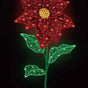 8 FT Green & Red LED Poinsettia Twinkle Effect