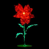 8 FT Green & Red LED Poinsettia Twinkle Effect