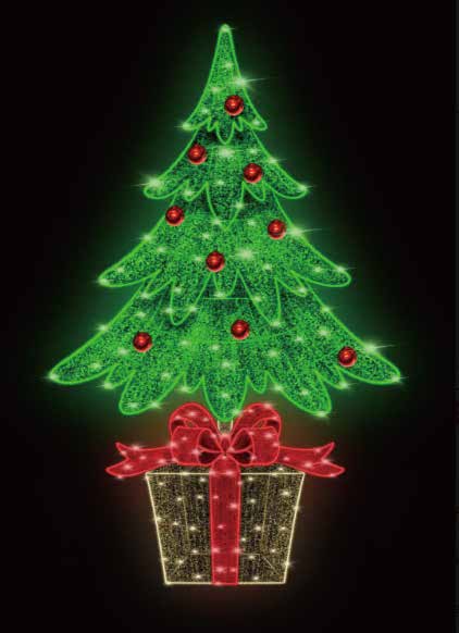 7 FT Green Christmas Tree With Warm White LED Twinkle Effect