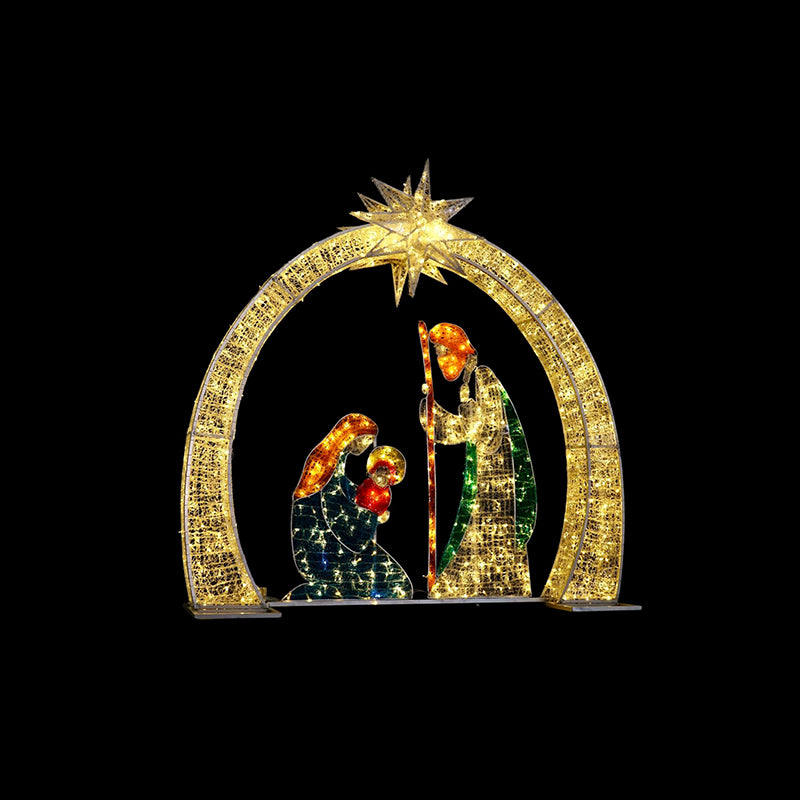 7 FT Warm White & Cool White LED Nativity Holy Family Scene Twinkle Effect