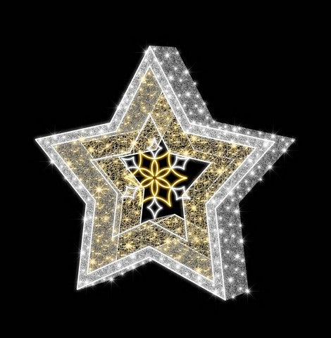 8 FT X 8 FT Warm White LED Star