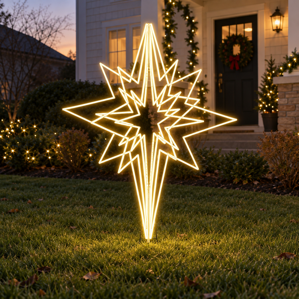 4.5 FT Freedom Star With Warm Whte LED