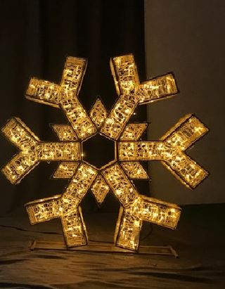 2 FT 3D Snowflake Warm White With Cool White Flashing Effect