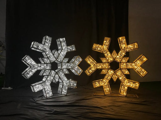 2 FT 3D Snowflake Warm White With Cool White Flashing Effect