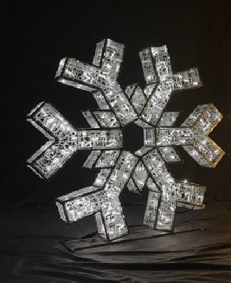 2 FT 3D Snowflake Cool White With Cool White Flashing Effect Set Of 2