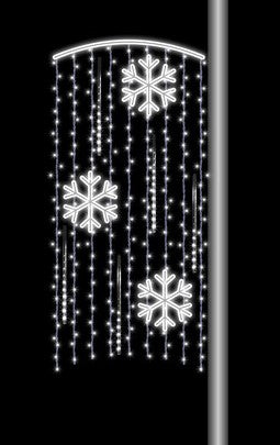 7 FT X 3 FT Snowflake Shower Pole Banner