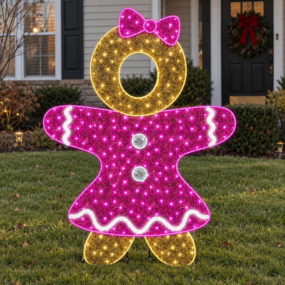 6 FT X 5 FT Gingerbread Girl LED Photo Op