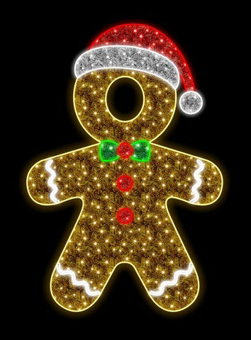 7 FT X 5 FT Gingerbread Man LED Photo Op