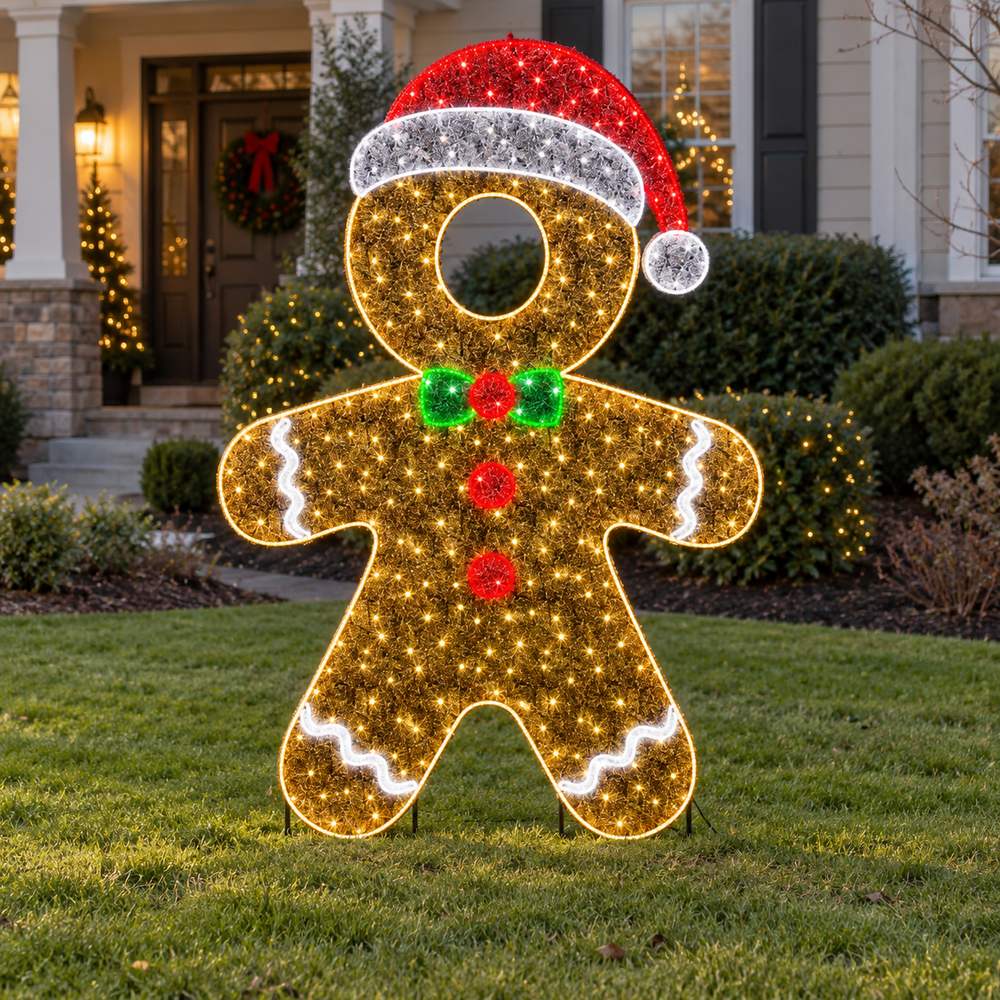 7 FT X 5 FT Gingerbread Man LED Photo Op