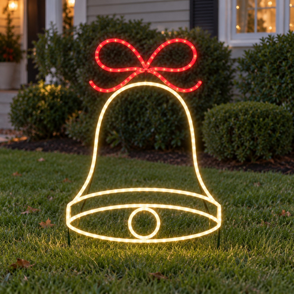2 FT X 1.5 FT Red & Warm White LED Bell
