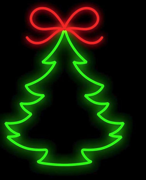 2 FT X 2 FT Red & Green LED Tree With A Bow