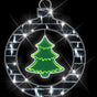 2 FT X 2 FT White Ornament With A Green LED Tree