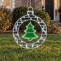 2 FT X 2 FT White Ornament With A Green LED Tree