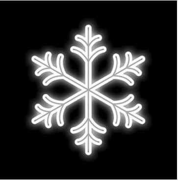2 FT X 1.5 FT White LED Snowflake