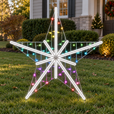 3 FT X 3 FT White & RGB LED 5 Point Star