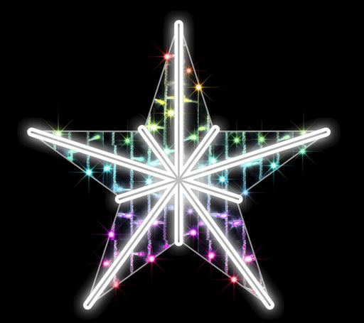 3 FT X 3 FT White & RGB LED 5 Point Star