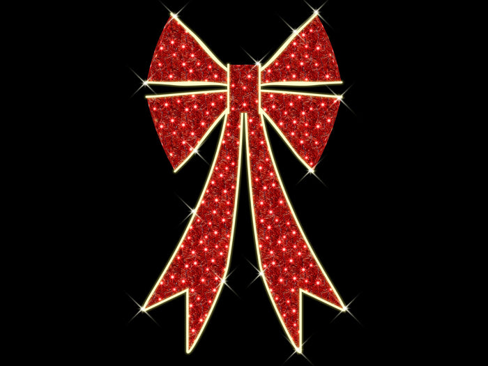 5 FT Red & Warm White LED Bow