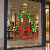 4.5 FT X 4.5 FT Red & Green LED Feliz Navidad Tree
