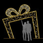 12 FT X 12 FT Warm White LED Gold Gift Box Photo Op