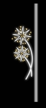 5 FT X 22" Warm White LED Star Pole Banner