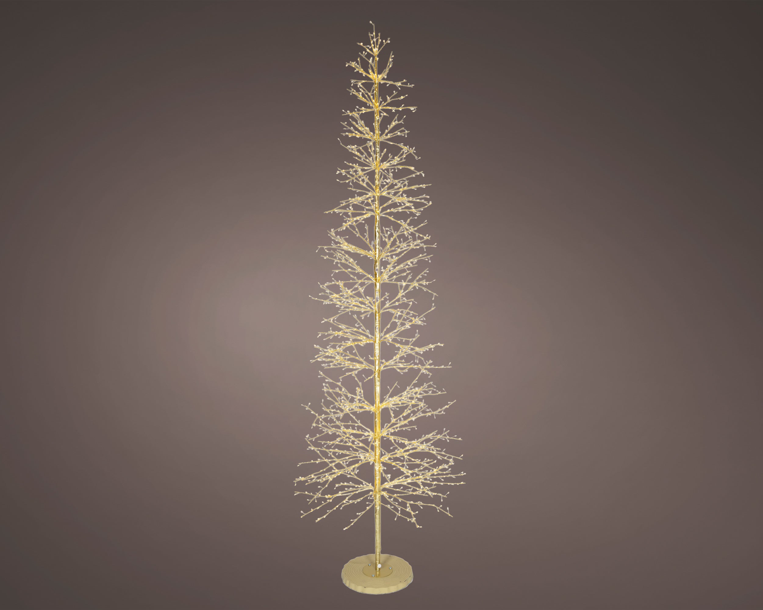 9 FT 2048 LED Warm White Classic Warm Micro Tree With Gold Trunk