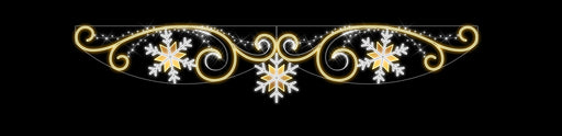 16.5 FT X 3 FT LED Snowflake Street Banner Pure White & Warm White LED