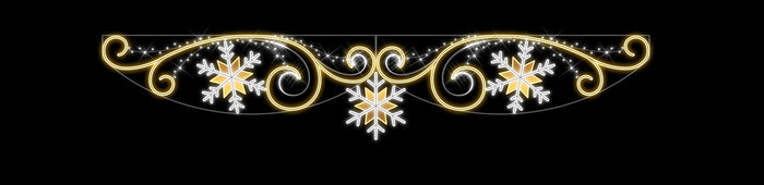 16.5 FT X 3 FT LED Snowflake Street Banner Pure White & Warm White LED
